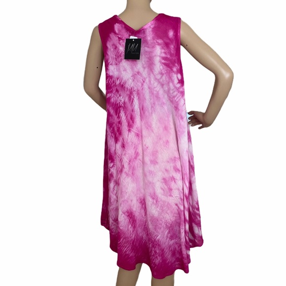 😳SALE😳 MM Collection Women’s Dress Pink Print Rayon - Picture 5 of 7